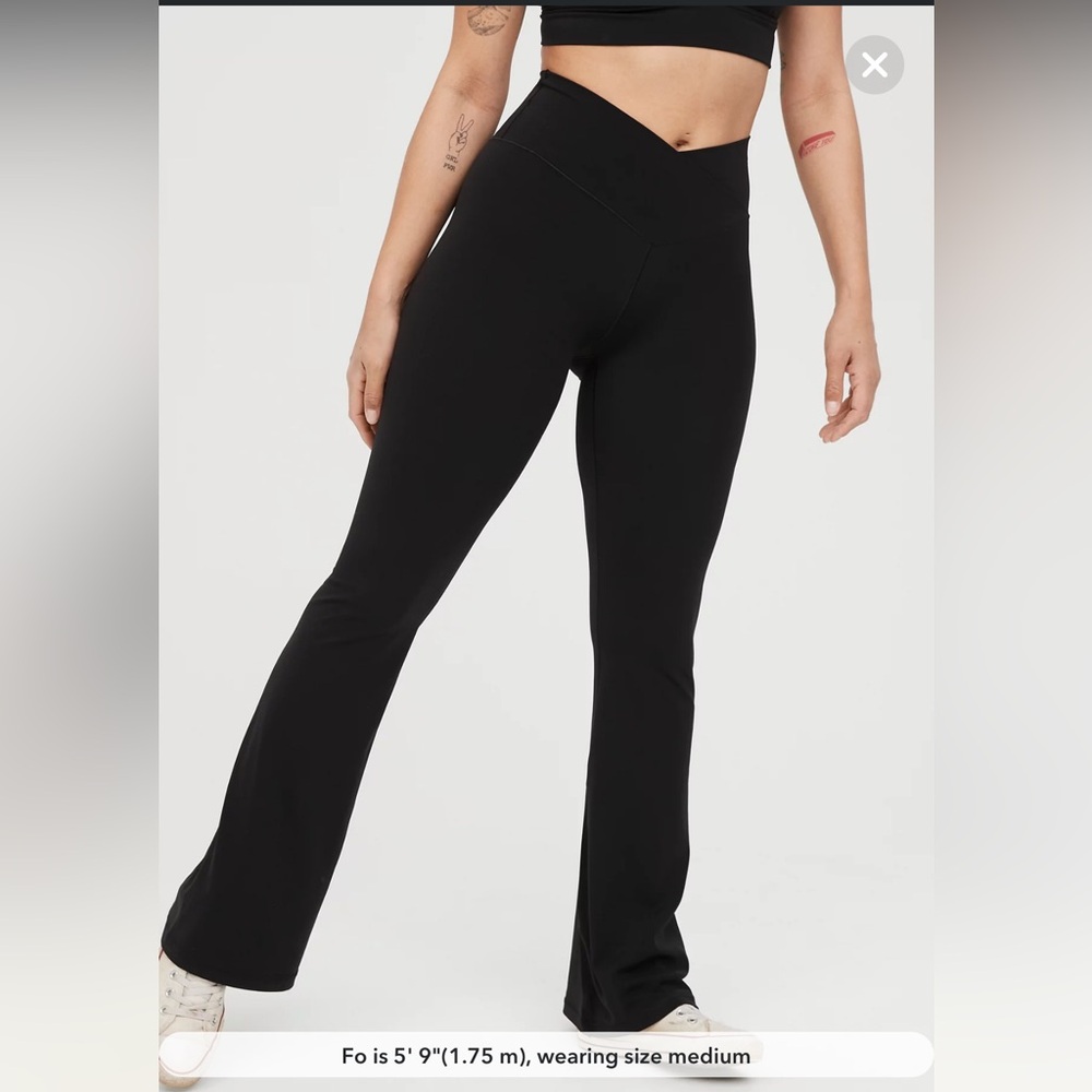 Aerie Offline Real Me Super-Flare High Waisted Crossover Leggings